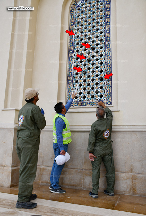 Oman, Sohar Sultan Qaboos mosque tile repair work, www.eitile.com