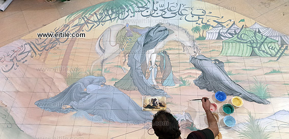 Ashura painting on handmade tiles, www.eitile.com