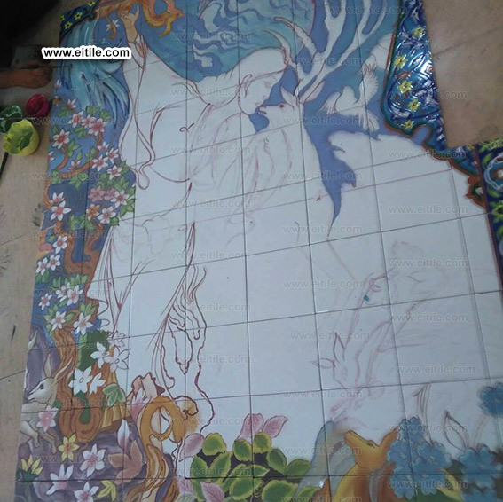 Prof. Farshchiyan miniature painting on handmade tiles, www.eitile.com