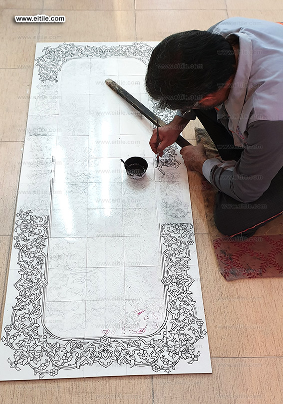 Floor handmade rug design ceramic panel supplier, www.eitile.com