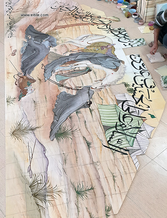 Ashura painting on handmade tiles, www.eitile.com
