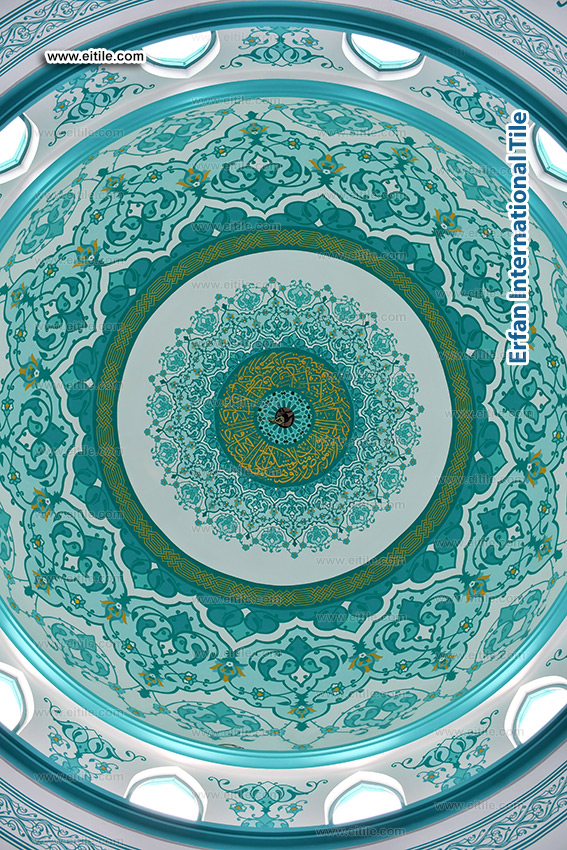 Hand painting Islamic contents on walls and under dome area, www.eitile.com