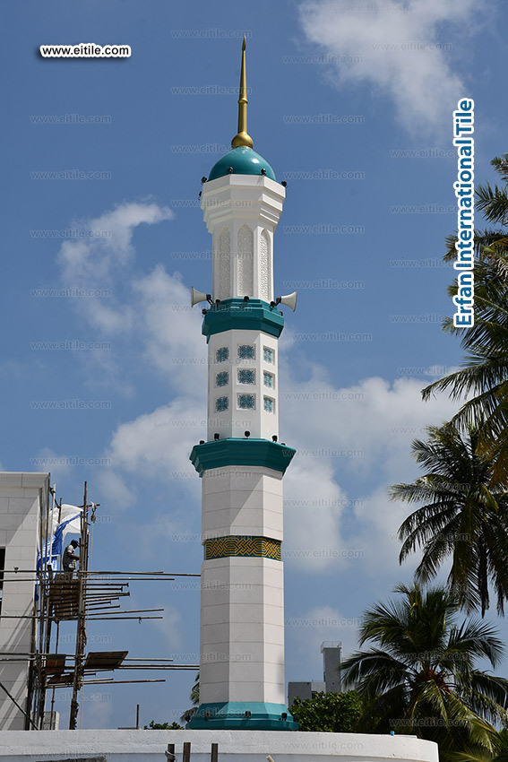 Handmade tile supplier for mosque minaret, www.eitile.com