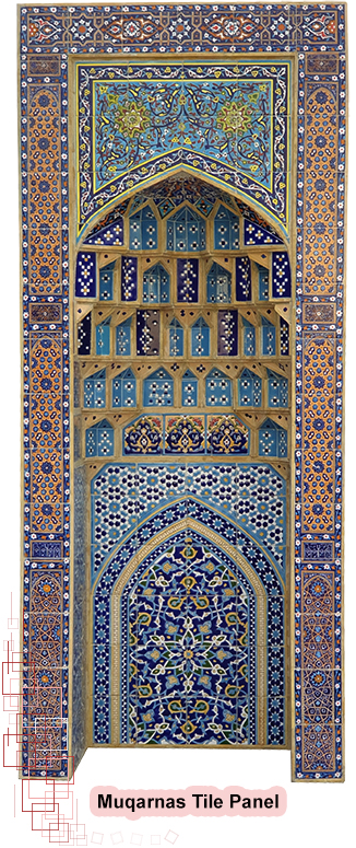 Unique artistic Muqarnas tile work in small dimensions, www.eitile.com