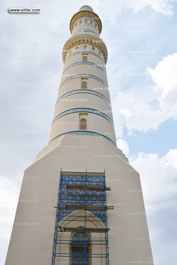 Oman, Sohar Sultan Qaboos mosque tile repair work, www.eitile.com
