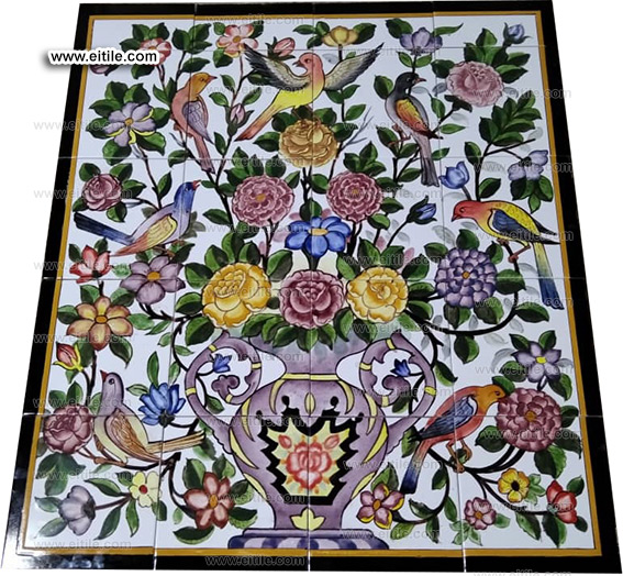 wall frame made with handmade tiles, www.eitile.com wall frame made with handmade tiles, www.eitile.com