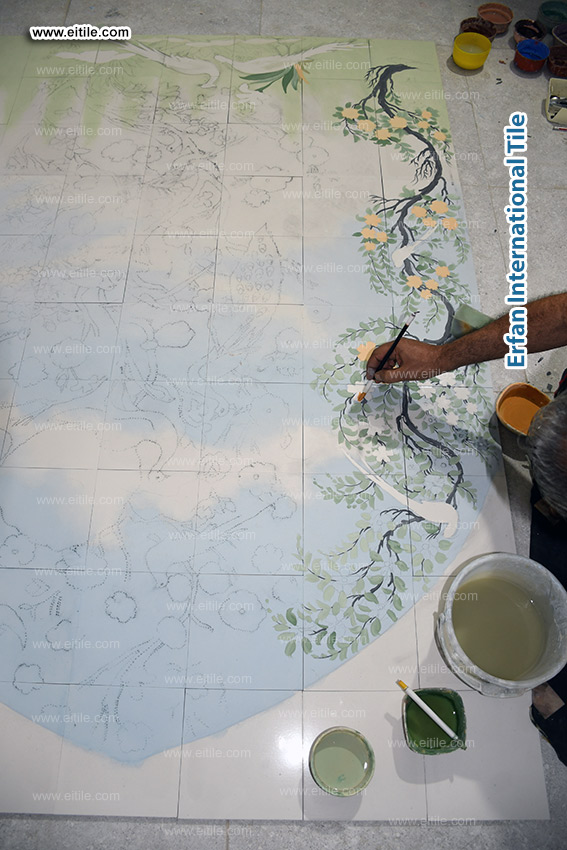 Supplier of handmade tiles with pictures of flowers and trees, www.eitile.com Supplier of handmade tiles with pictures of flowers and trees, www.eitile.com