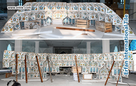 Mukarnas tile supplier for Mohammed Ali Mosque in Eydhafushi mosque, Maldives, www.eitile.com