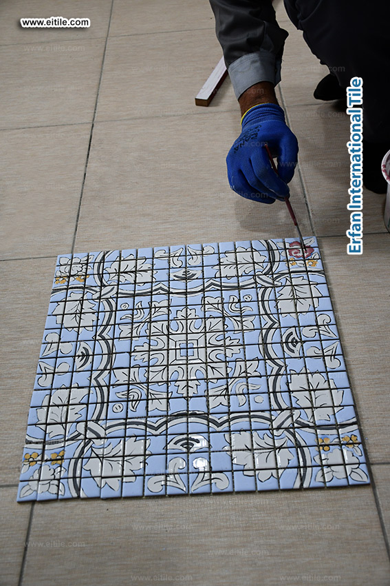 special artistic work on handmade tiles in small size, www.eitile.com
