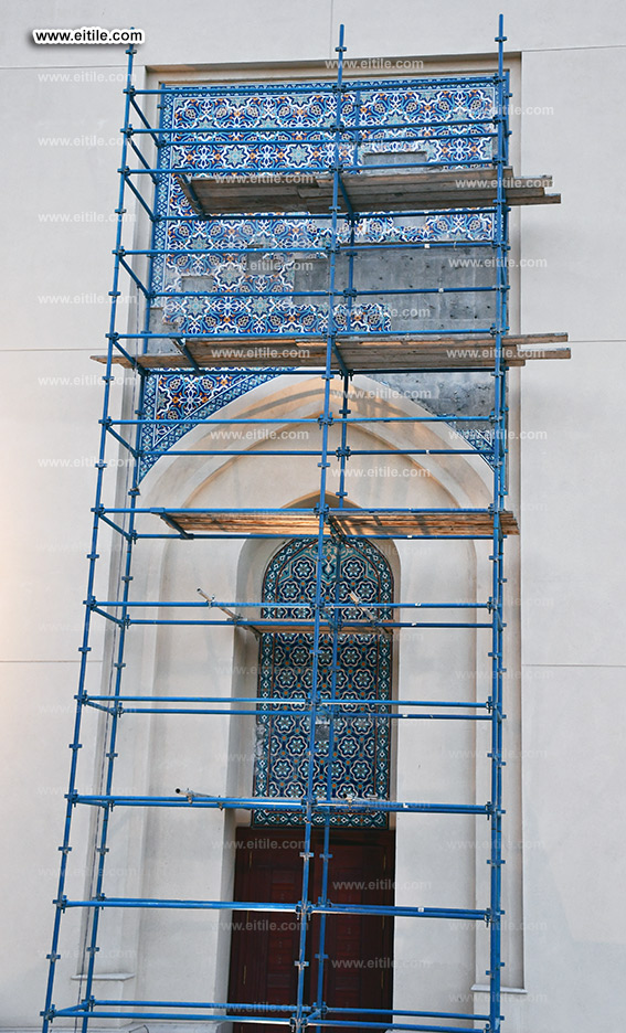 Oman, Sohar Sultan Qaboos mosque tile repair work, www.eitile.com