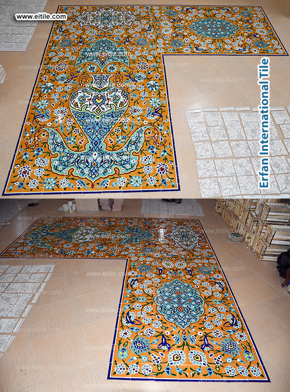 Global Design & Installation of Handmade Carpet Design Ceramic Tiles by Eitile, www.eitile.com