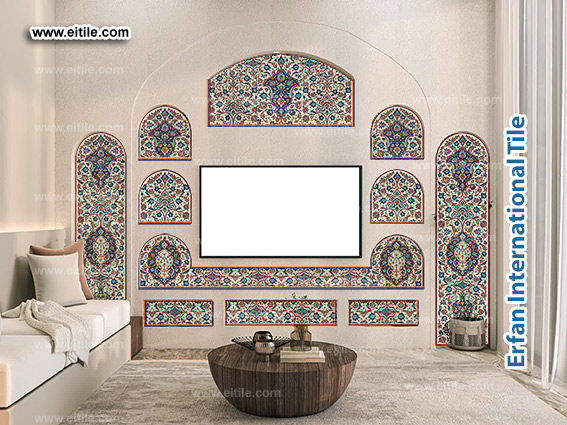 Turn your TV wall into a work of art with fully customized handmade tiles by Eitile. &mdash; www.eitile.com