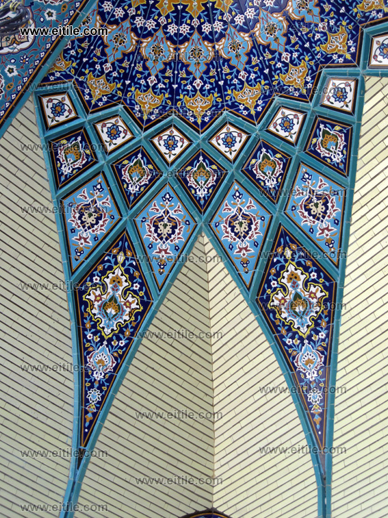 Rasmi Haftrang, seven color ceramic tile, mosque entrance door