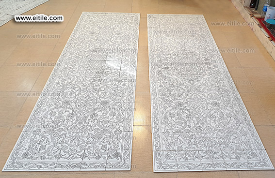 Entrance door decoration with handmade tile panels, www.eitile.com