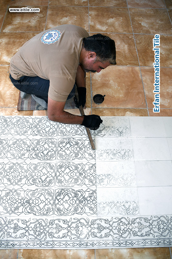 "Eitile’s artisan wainscoting tiles (Dado tiles) bring warmth and refinement to any space, www.eitile.com."