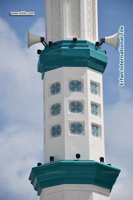 Handmade tile supplier for mosque minaret, www.eitile.com