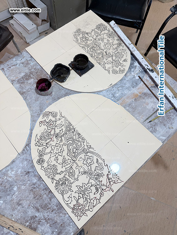 Elevate your TV room with artistic handmade tiles created especially for your space. &mdash; www.eitile.com