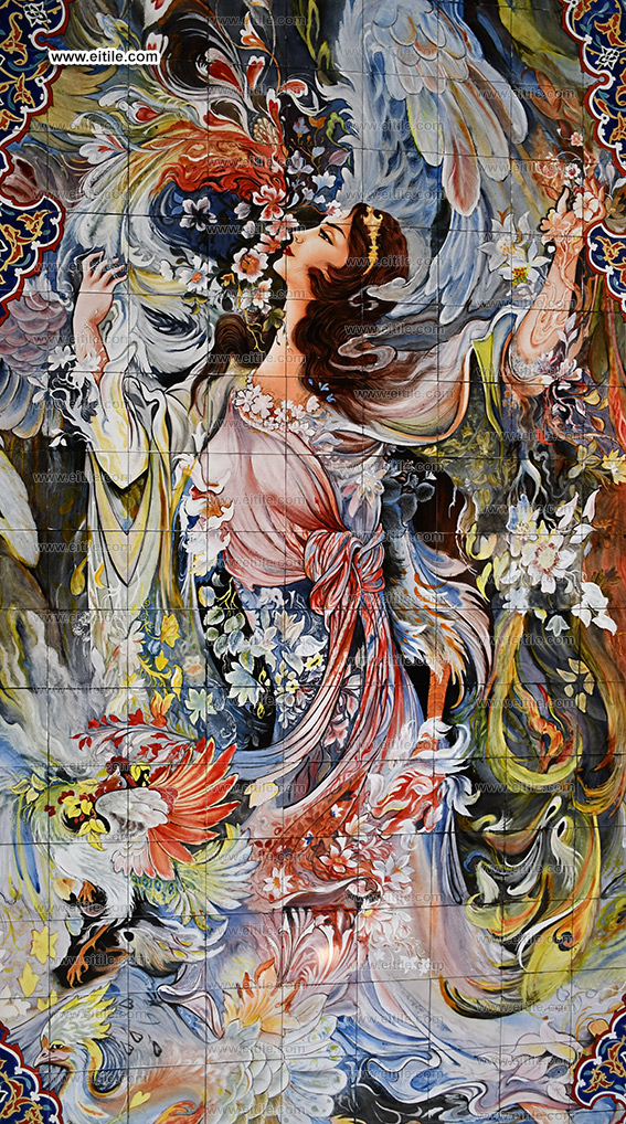Paintings on handmade wall tile panel, www.eitile.com
