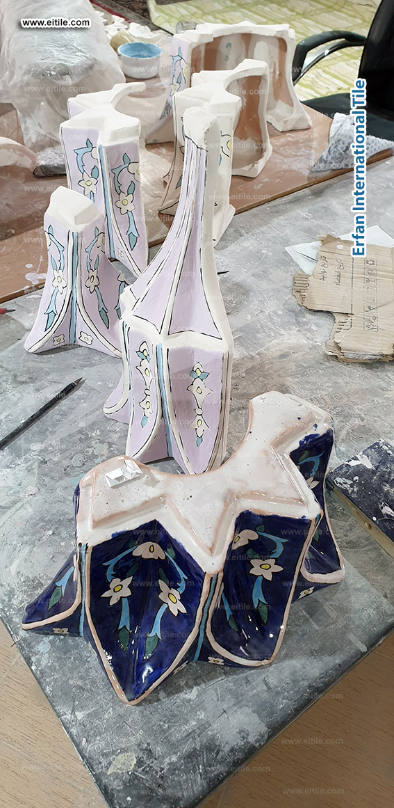 Samarkand Imam Al Moturidi's mausoleum dome glazed ceramic renovation work, www.eitile.com
