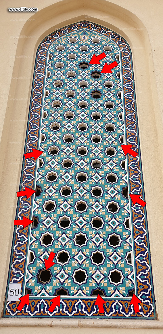 Oman, Sohar Sultan Qaboos mosque tile repair work, www.eitile.com