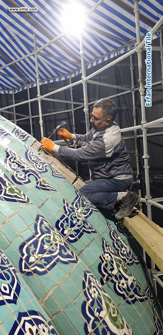 Samarkand Imam Al Moturidi's mausoleum tile work, www.eitile.com