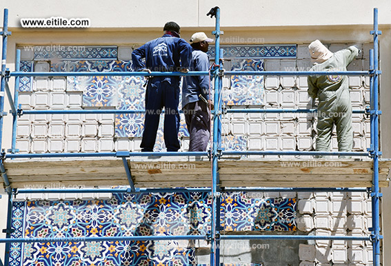 Oman, Sohar Sultan Qaboos mosque tile repair work, www.eitile.com