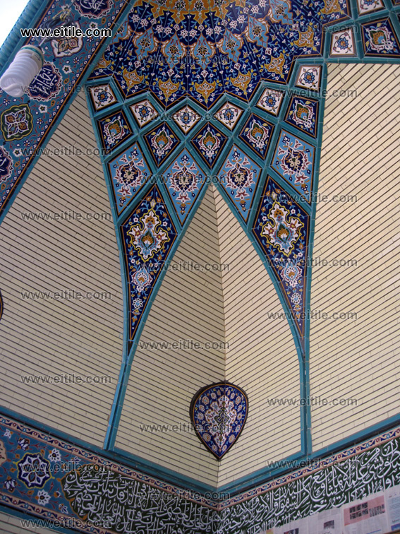 Rasmi Haftrang, seven color ceramic tile, mosque entrance door