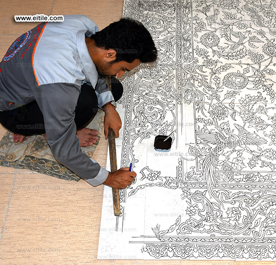 Handmade carpet design ceramic tile, www.eitile.com