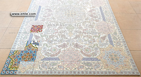 Floor carpet design on handmade tiles, www.eitile.com