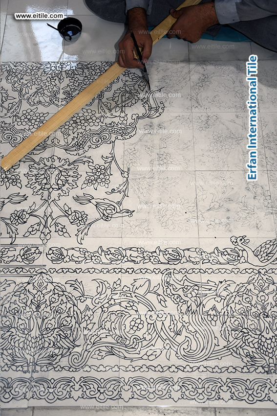 Handmade carpet design ceramic tile, www.eitile.com