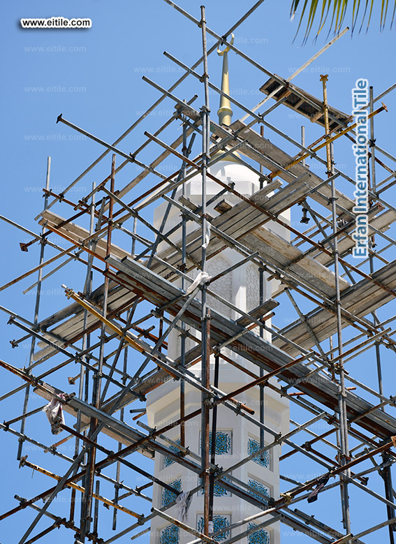 Handmade tile supplier for mosque minaret, www.eitile.com
