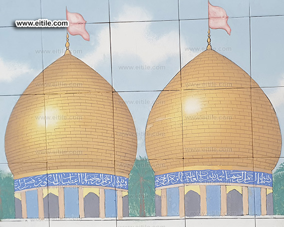 two kids of Muslim bin Aghil shrine picture on tile, www.eitile.com