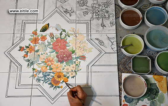 Hand painting on tiles, www.eitile.com