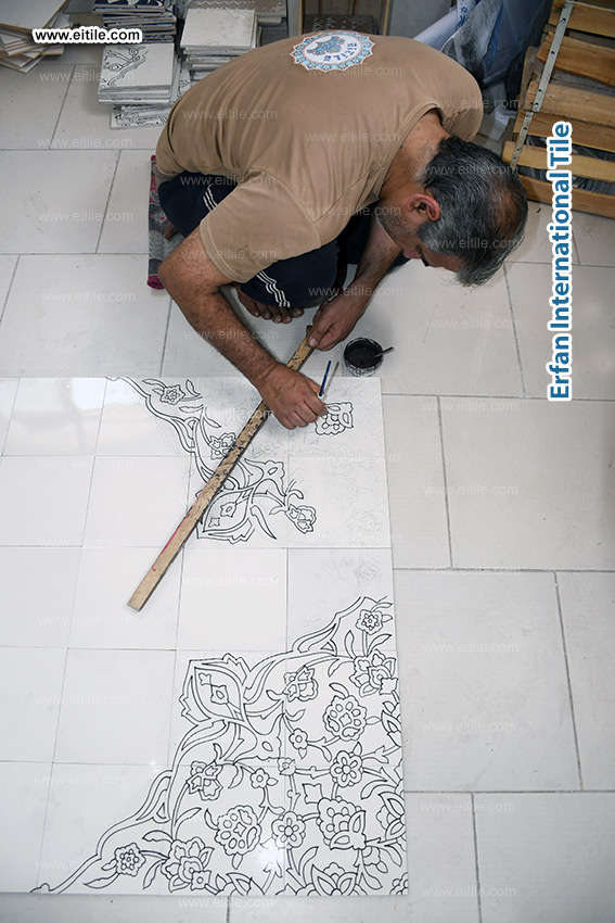 Hand-painted mosque tiles with Islamic calligraphy and timeless beauty. www.eitile.com
