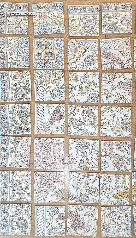 Floor carpet design on handmade tiles, www.eitile.com