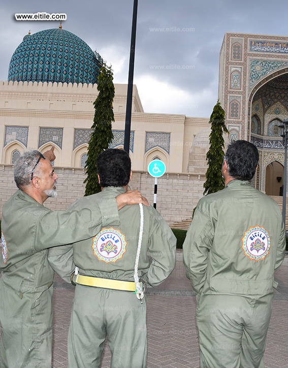 Oman, Sohar Sultan Qaboos mosque dome tile repair work, www.eitile.com