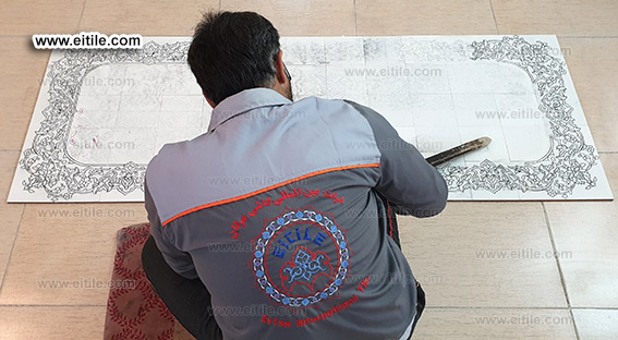 Floor handmade rug design ceramic panel supplier, www.eitile.com
