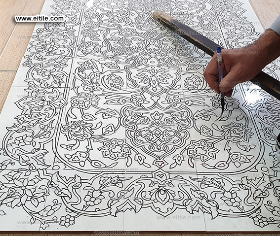 Floor handmade rug design ceramic panel supplier, www.eitile.com