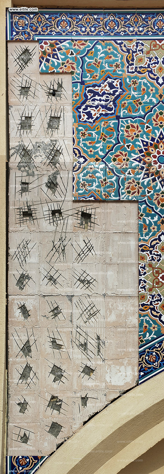 Oman, Sohar Sultan Qaboos mosque tile repair work, www.eitile.com Oman, Sohar Sultan Qaboos mosque tile repair work, www.eitile.com