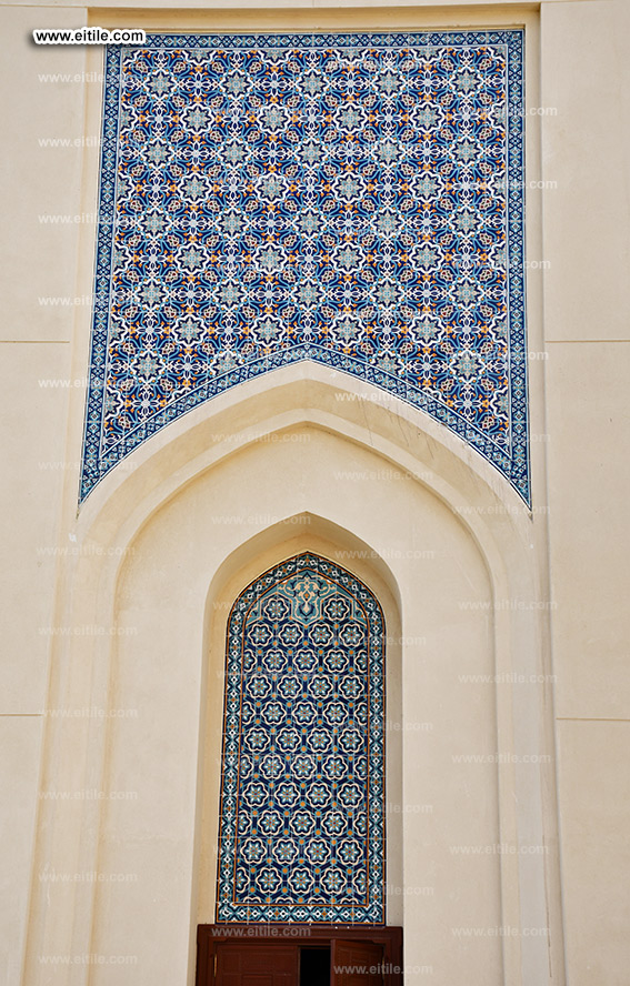 Oman, Sohar Sultan Qaboos mosque tile repair work, www.eitile.com