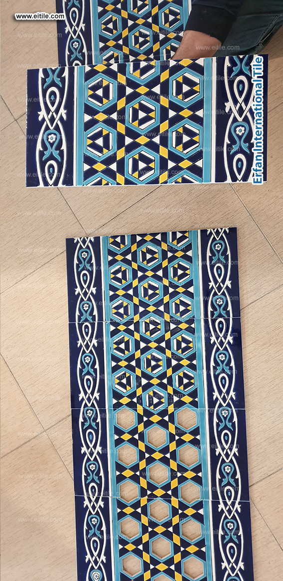 Seven-color hand-painted tiles on the mausoleum façade, featuring Islamic motifs, www.eitile.com Seven-color hand-painted tiles on the mausoleum façade, featuring Islamic motifs, www.eitile.com