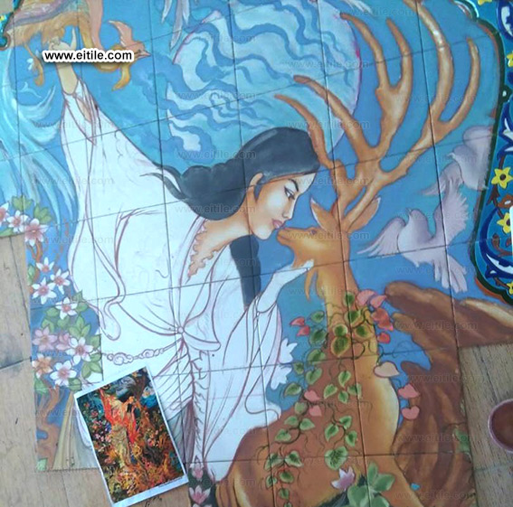 Prof. Farshchiyan miniature painting on handmade tiles, www.eitile.com
