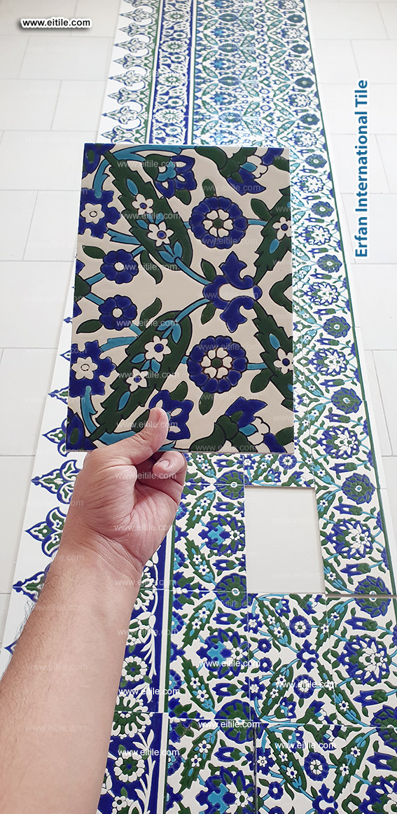 "Bring walls to life with Eitile’s custom wainscoting (Dado) tiles — artisan-crafted for timeless beauty. www.eitile.com"