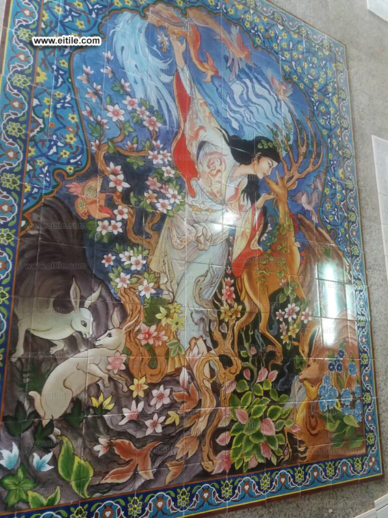 Prof. Farshchiyan miniature painting on handmade tiles, www.eitile.com
