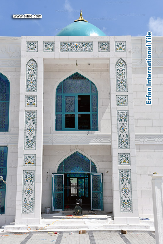 Supplier of Islamic tile panels for Eydhafushi mosque in Maldives, www.eitile.com