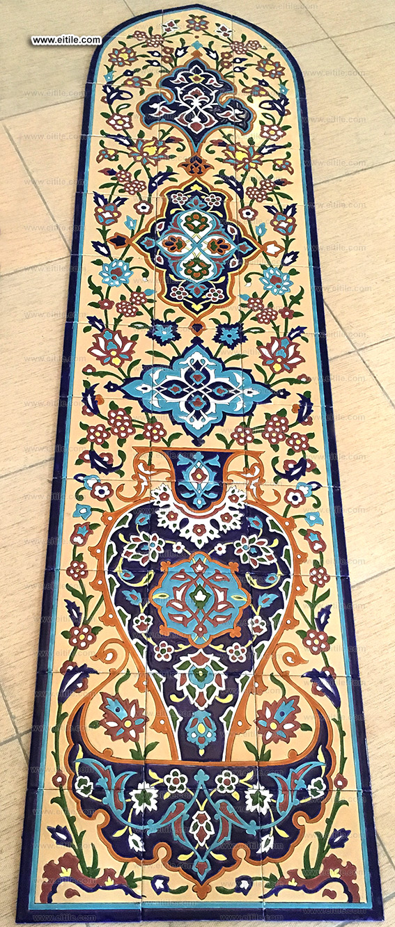 Handmade old Persian blue ceramic Tiles, www.eitile.com