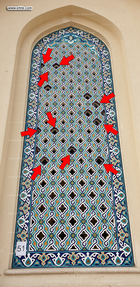 Oman, Sohar Sultan Qaboos mosque tile repair work, www.eitile.com