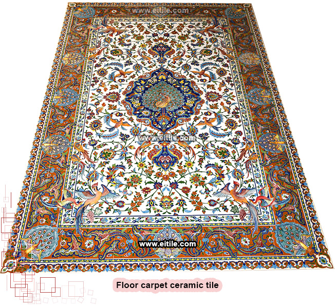 Unique artistic floor ceramics with carpet design, www.eitile.com