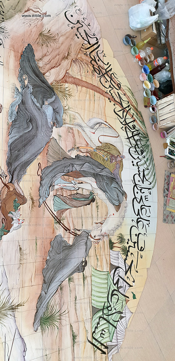 Ashura painting on handmade tiles, www.eitile.com
