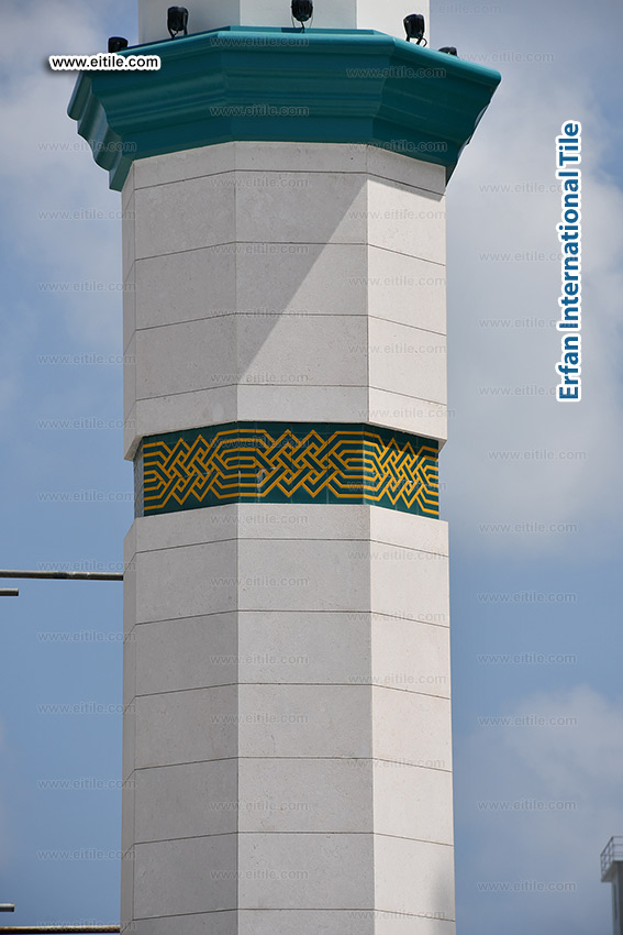 Handmade tile supplier for mosque minaret, www.eitile.com